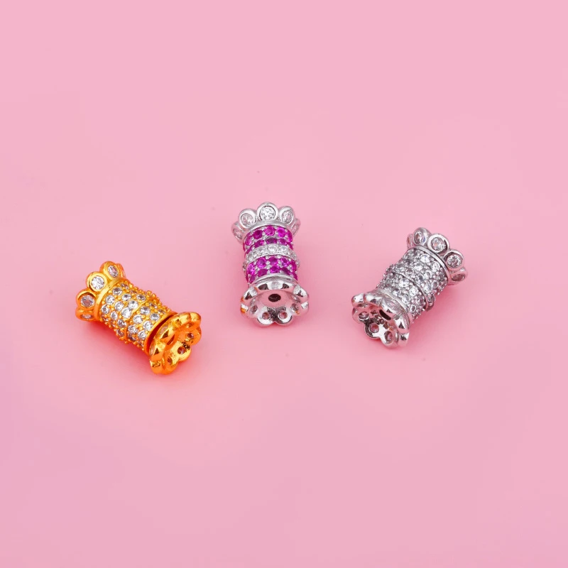 

925 sterling silver screw button bracelet necklace Connecting buckle Handmade DIY beaded bracelet necklace accessories