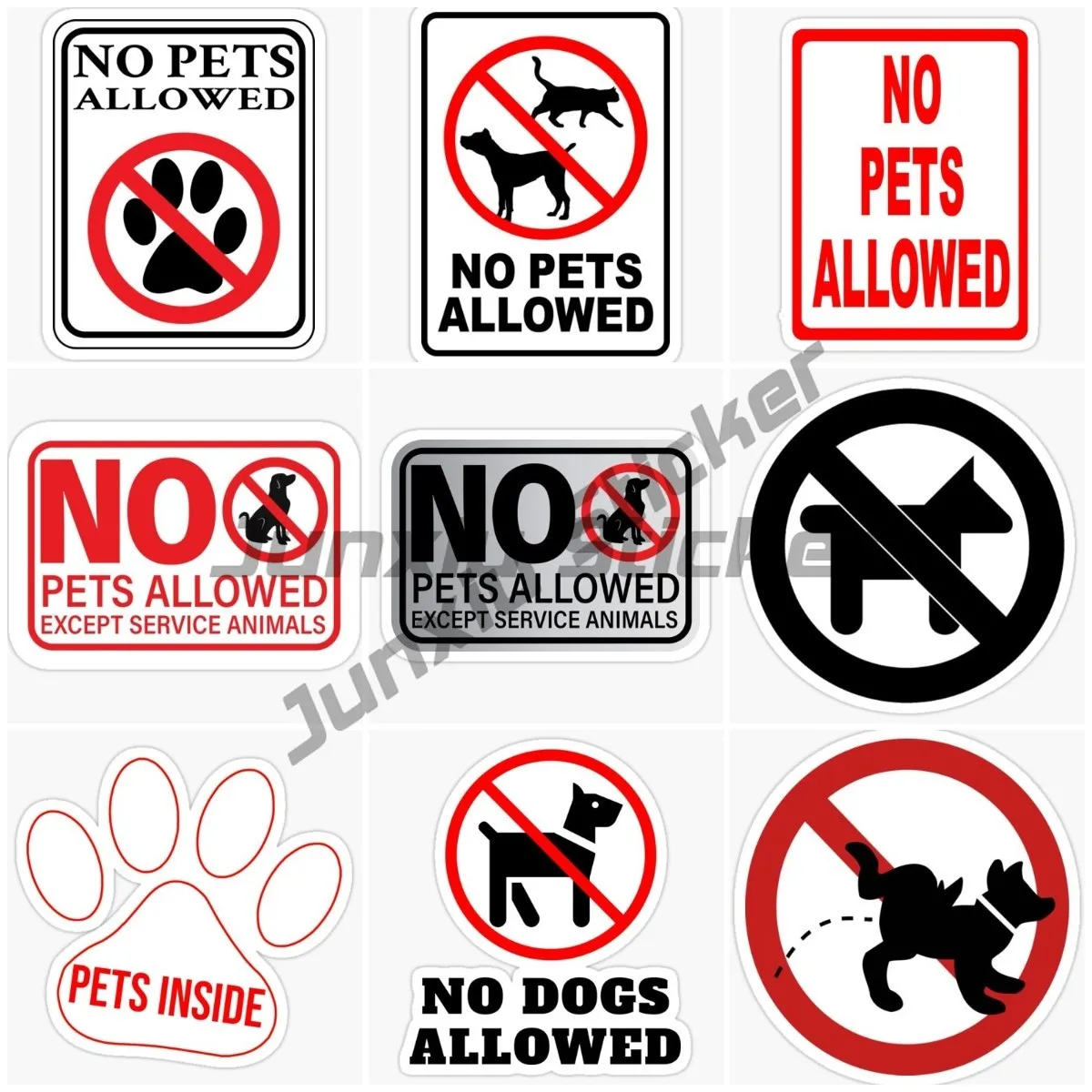 

Warning NO PETS ALLOWED PETS INSIDE Public Place Park Stickers Car Wall Table Decal Accessories Vinyl Self-adhesive Decal