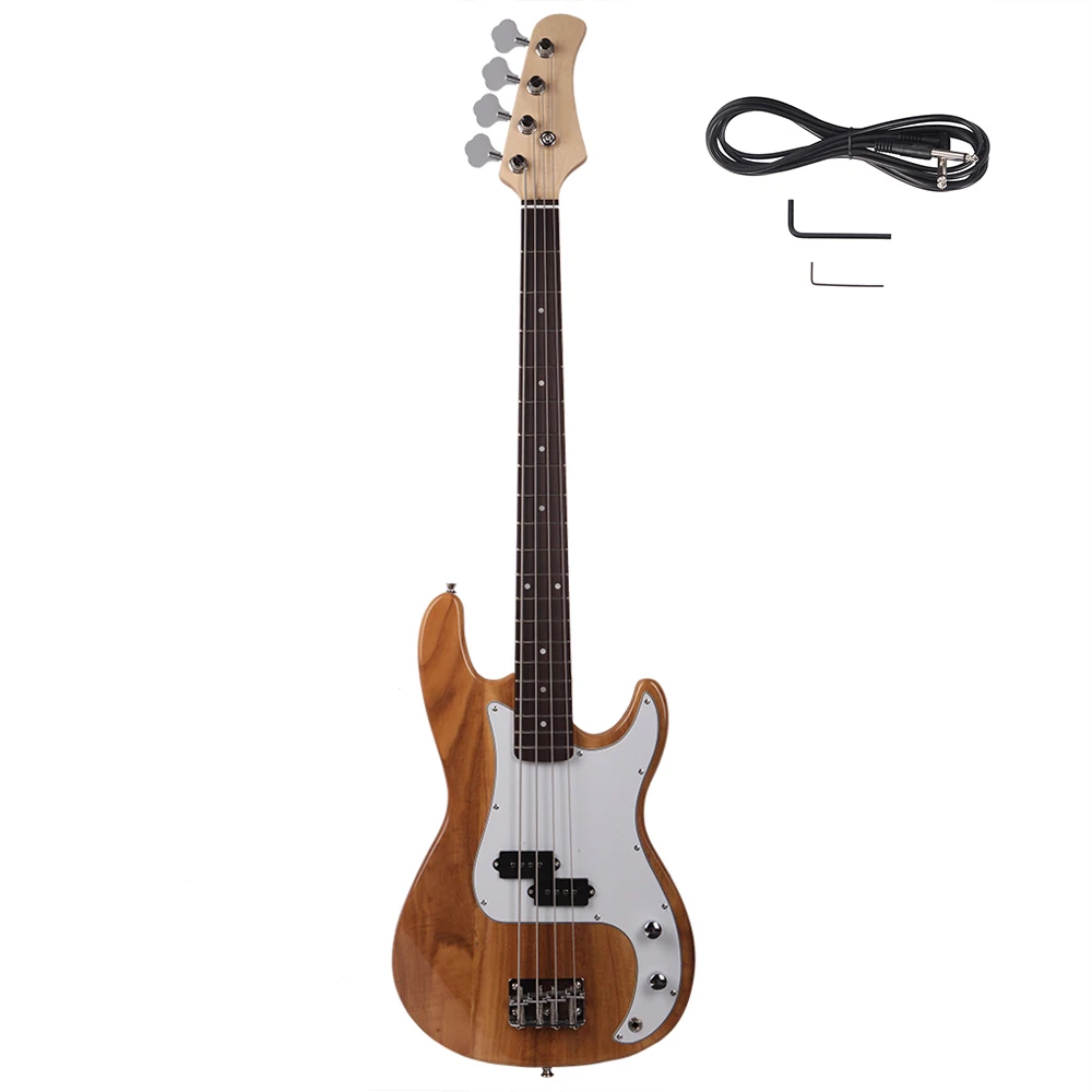 Exquisite Burning Fire Style Electric Bass Guitar Burly Wood