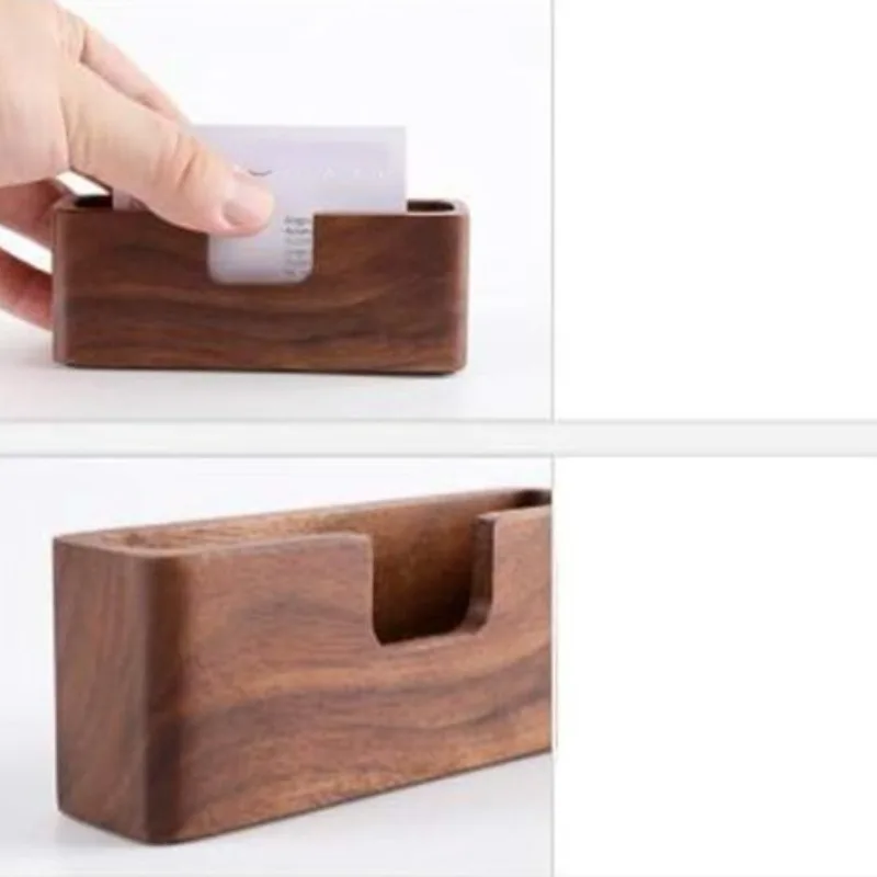 1PC Business Card Holder, Tabletop Name Card Holder, Office Desktop Wooden Business Card Stand