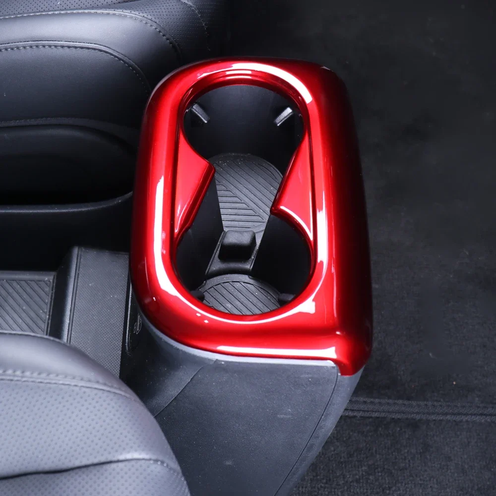 Red LHD RHD Front Water Cup Trim Frame Arm Rest Cup Holder Cover For Hyundai Aini Krypton 5 IONIQ 5 2022+