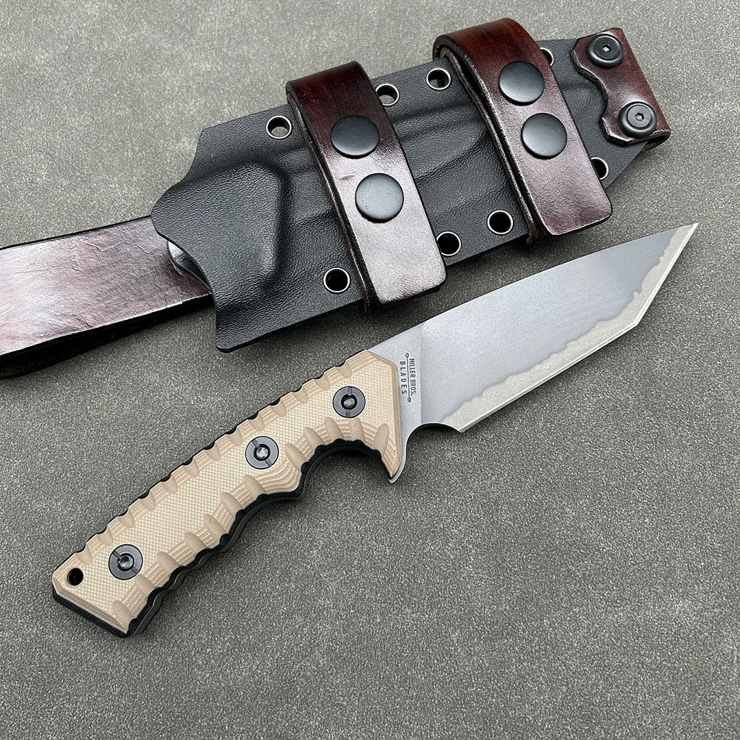 Miler M27 Straight knife AUS-8 Tanto G10 handle with Kydex sheath Survival Tactical Gear Defense Outdoor Hunting Camping knife