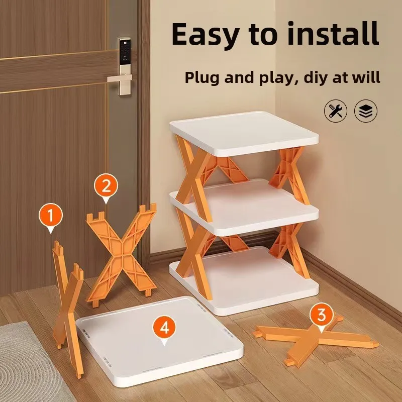 Multi Layer Simple Shoes Shelf Doorway Shoes Organizer Wall Corner Color Cabinet Shoes Racks