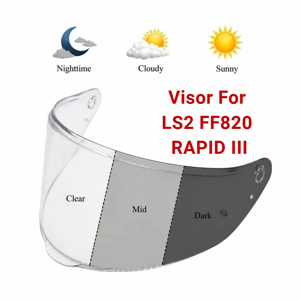 FF820 Helmet Lens Visor for LS2 FF820 RAPID III Helmet Replacement Parts Visors Shield Anti-fog Sticker Photochromic Sunshield