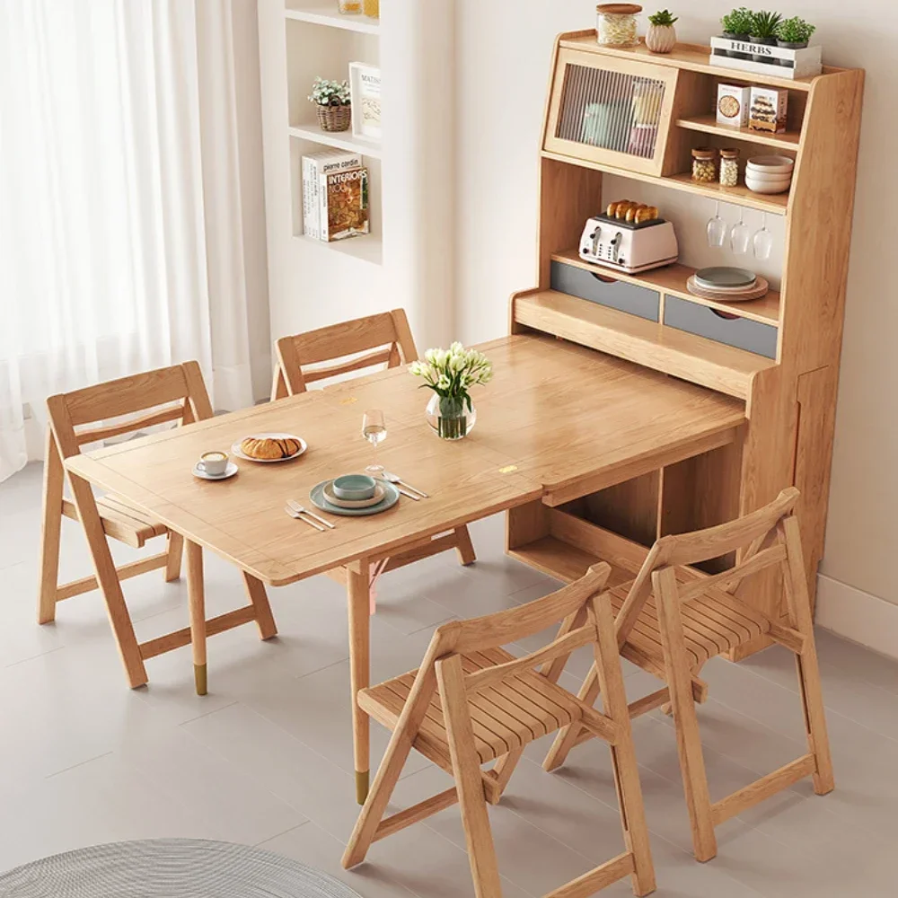 

Retractable Folding Dining Table and Chair Dining Cabinet Integrated Combination Modern Simple Dining Table