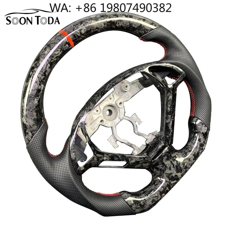 Four Spoke Sport Steering Wheel Carbon Fiber Construction With LED Backlight Custom Interior Refit Parts For Aftermarket Vehicle