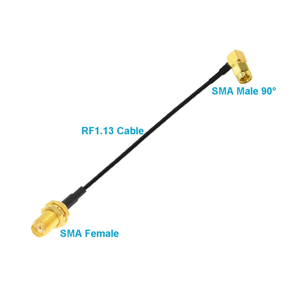 RF1.13 SMA to SMA Cable SMA Male/Female to Male Right Angle Connector RF Coax Jumper 50 Ohm WIFI Antenna Extension Pigtail Cord