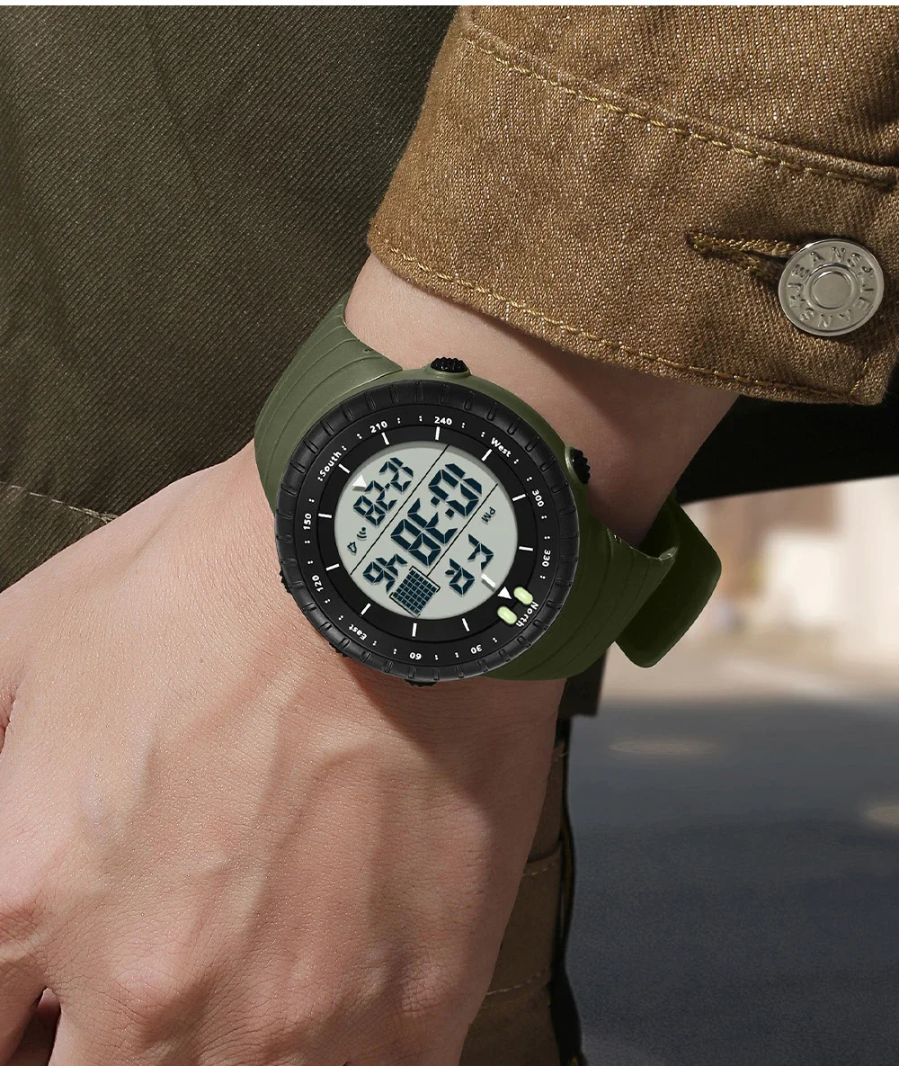 SANDA 6256 Новые электронные часы с большим циферблатом, уличные водонепроницаемые спортивные ночные часы с будильником, многофункциональные часы