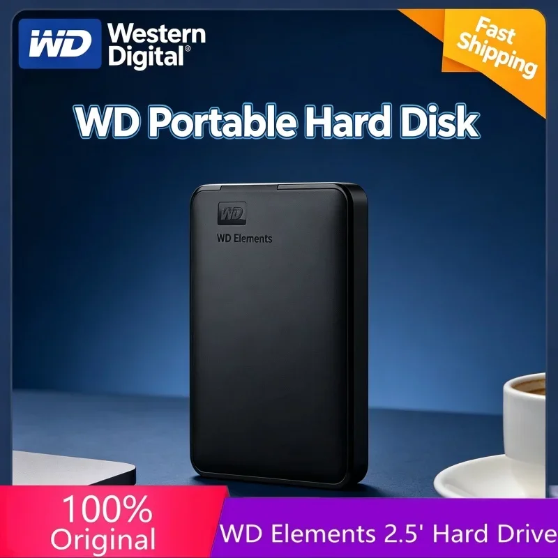 WD 2.5 Inch USB3.0 WD External Mechanical Portable Hard Drive Mobile HDD 1TB 2TB 4TB Mass Storage Disk For Desktop & Laptop