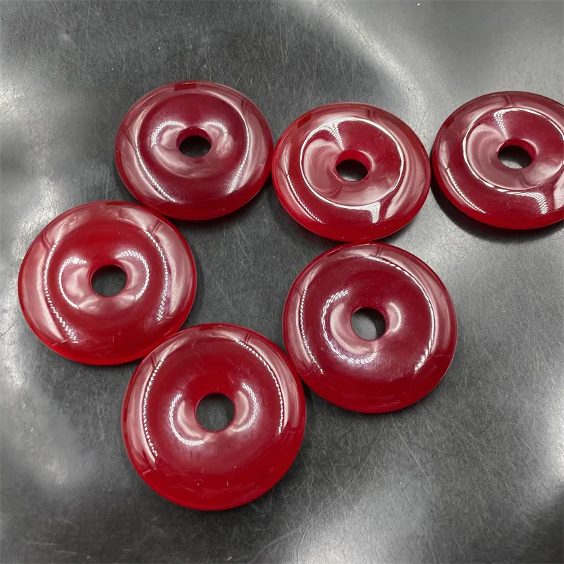 4Cm Medium Blood Red Agate Peace Charm Jade Pendant