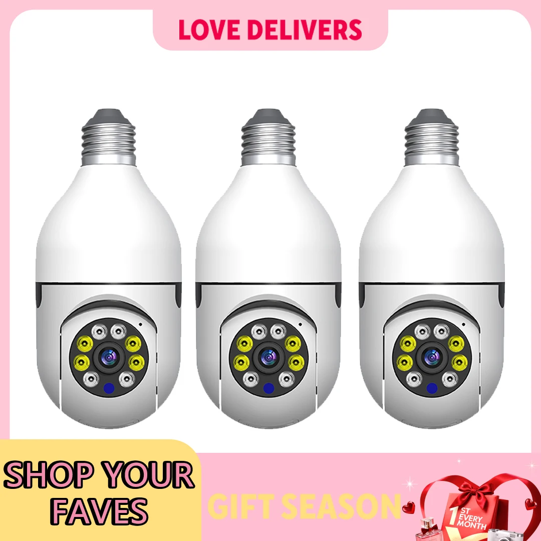 

Камеры безопасности с лампочками Boykeep, 4 шт., беспроводной 2,4G Wi-Fi, приложение «Ease Life», камера 360 градусов E27 1080P, ночное видение, обнаружение движения