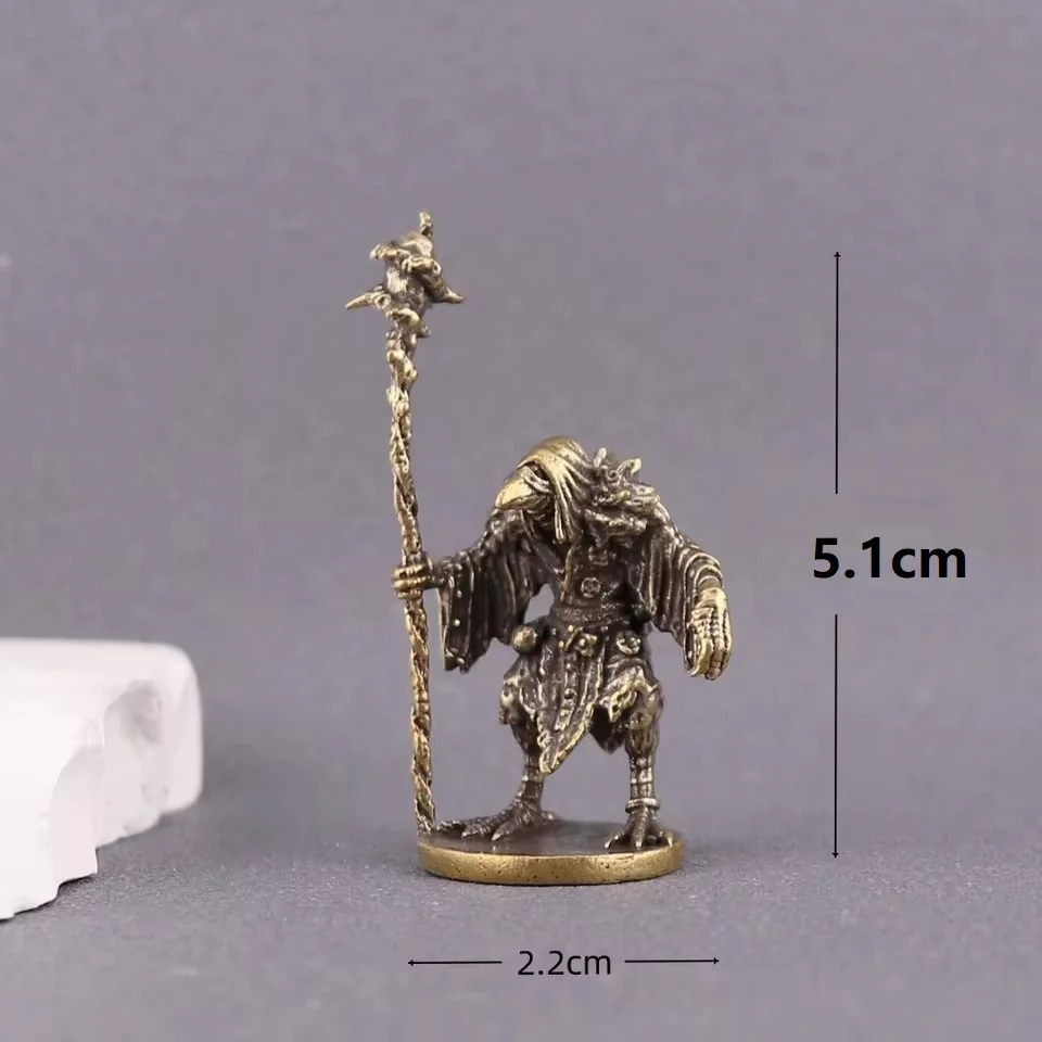 Vintage Brass sorcerer-bird Statue Desktop Ornaments Home Decorations Crafts Medicine man Figurines Miniatures Accessories