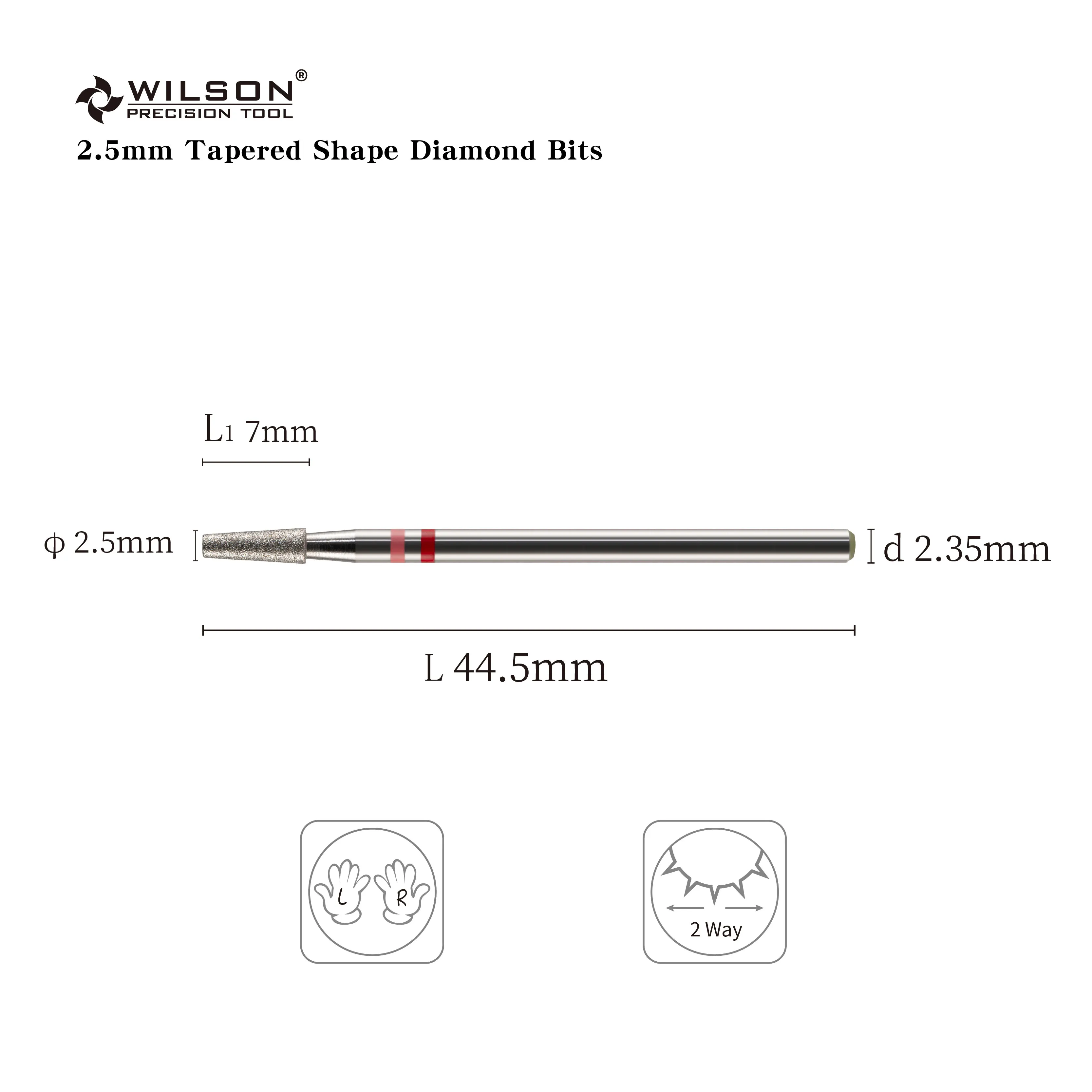 WILSON Natural Diamond Bits-Acessórios para unhas Ferramentas Manicure Brocas removem cutícula bits