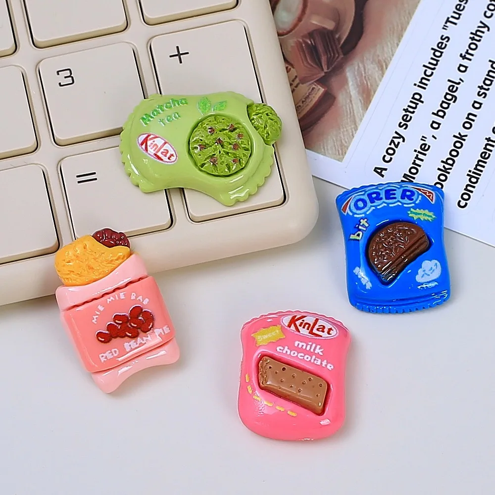 10pcs Simulation Cute Matcha Cookie Resin Faltback Cabochon DIY Scrapbooking Craft Miniature Dollhouse Accessories