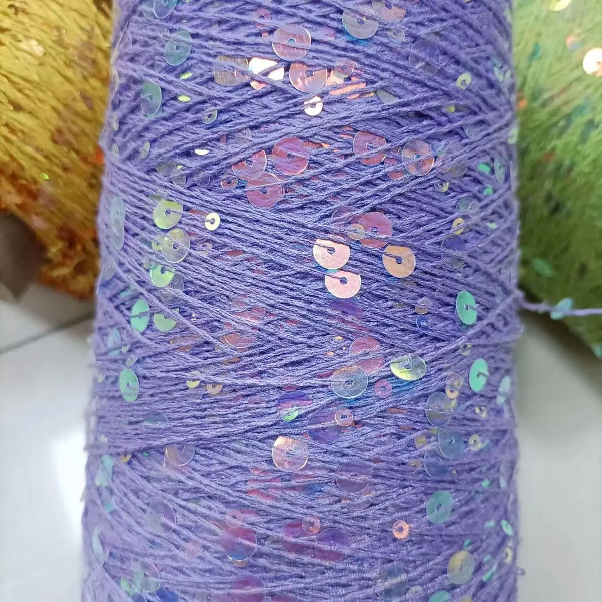 

470g Hand Knitting Cotton Yarn 3mm+6mm Sequins Yarn pure cotton Sparkling Bead DIY for Woollen Sweater Hat Scarf Crochet Thread