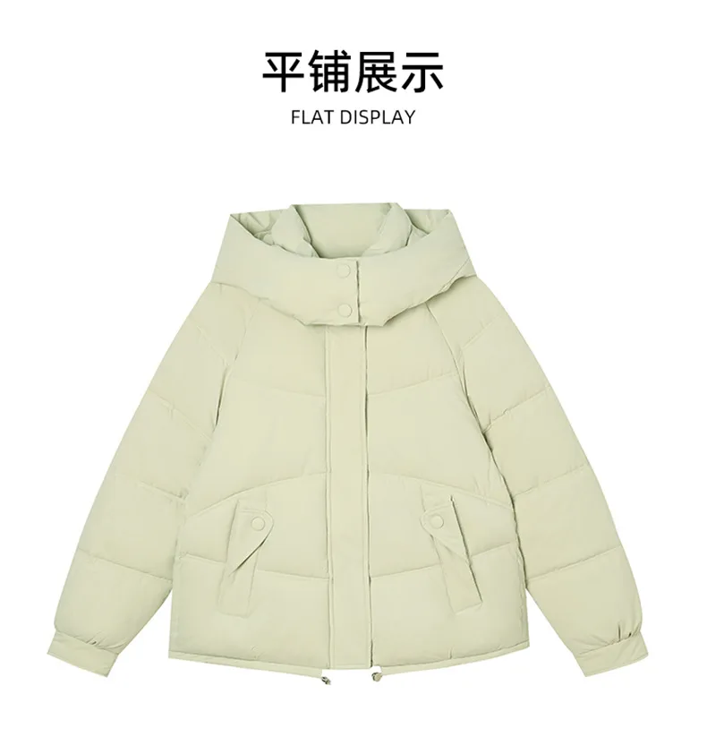 Winter Thick Puffer Coat Women Zip Up Windproof Russian Cold Weather Snow Jacket Detachable Hooded Outerwear Candy Color New