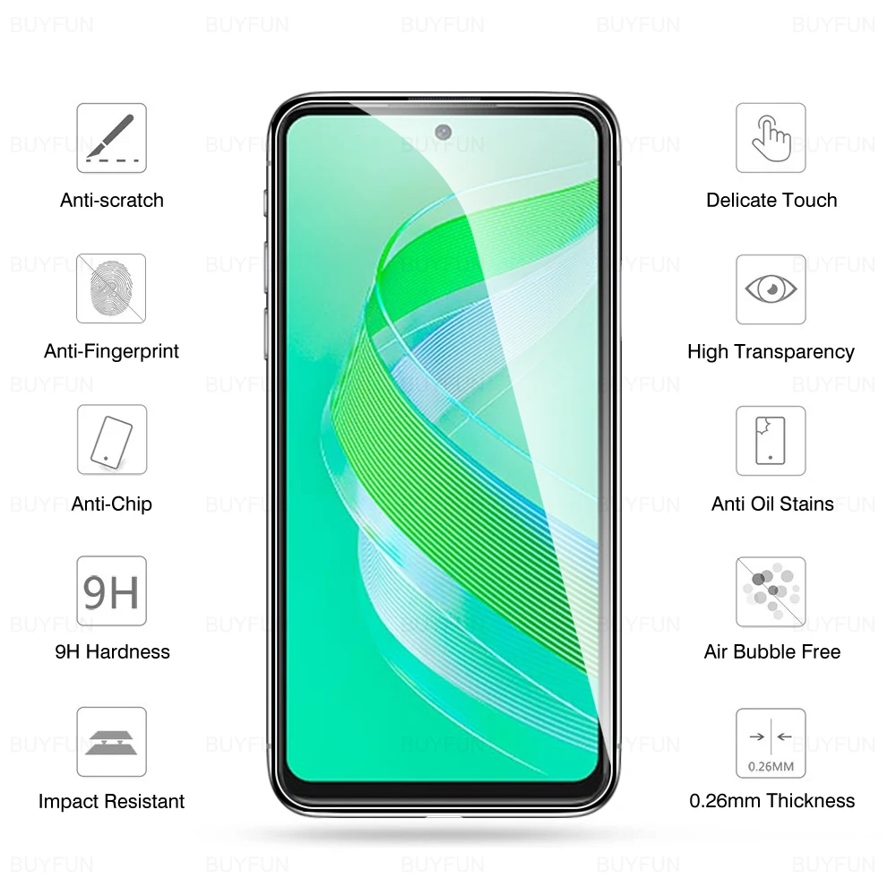 Protetor de tela para infinix smart 8 plus x6526 2024, 6, 6 polegadas vidro protetor, 2 peças