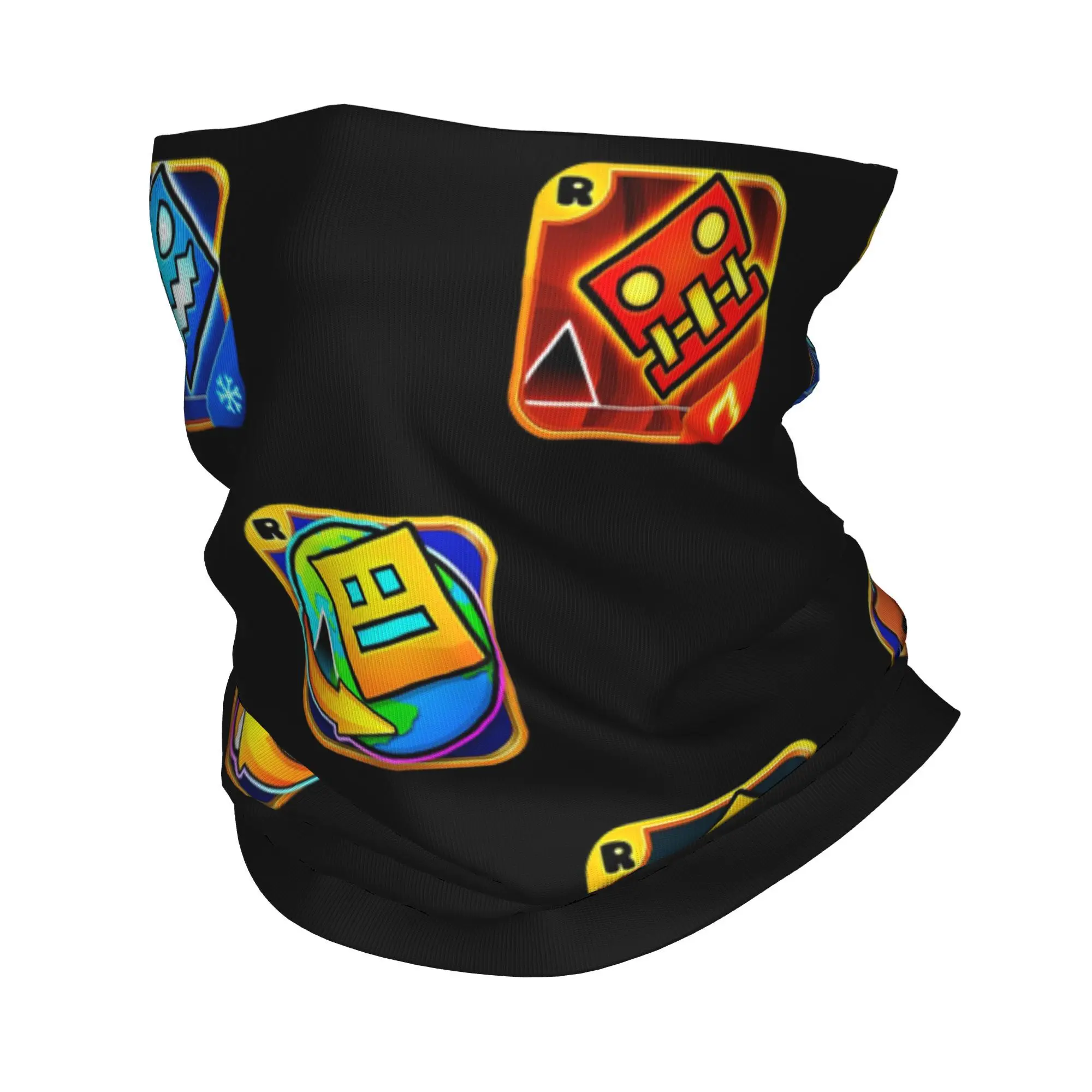

Geometry Dash Bandana Neck Cover Printed Face Scarf Warm Cycling Scarf Riding For Men Women Adult All Season