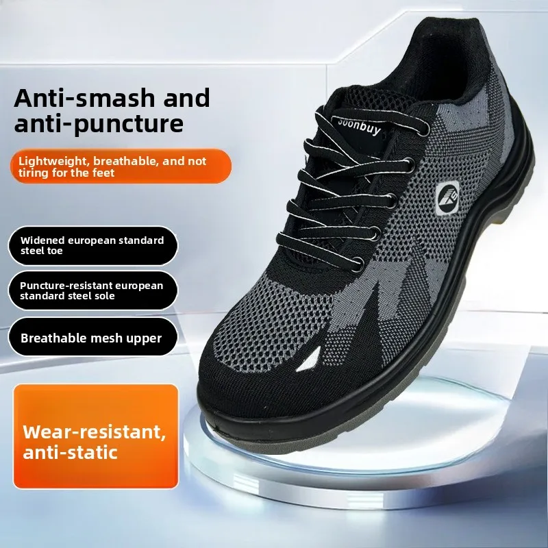 

Smash-proof and Puncture-proof Men's Summer Breathable Wear-resistant Deodorant Soft Sole Not Tired Feet Steel Baotou Work Shoes