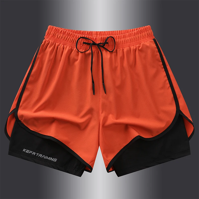 Men's Printed Gym Shorts Summer Outdoor Breathable Sports Shorts with Hidden Pockets Regular Fit Drawstring Casual Shorts