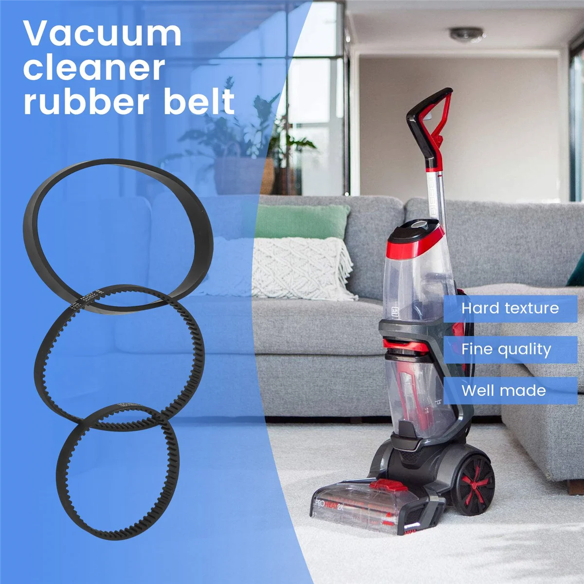 6-częściowy zestaw wymiennych pasów próżniowych do modeli Bissell ProHeat 2X Revolution Pet Pro Cleaner 1986,1964,2007,2007P