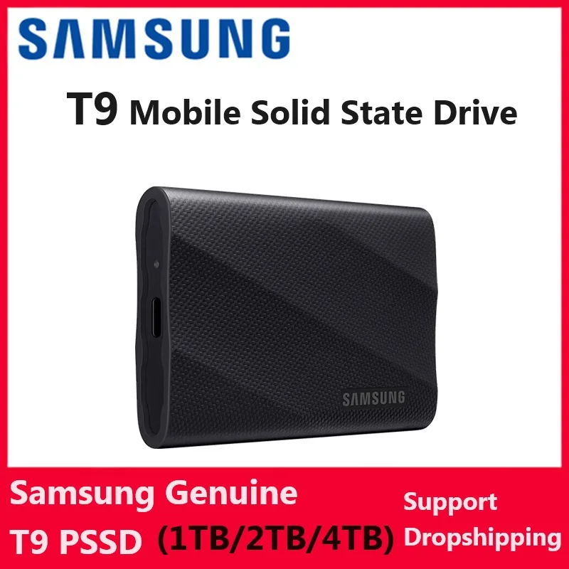 

SAMSUNG Original T9 SSD 1/2/4TB USB 3.2 Gen 2x2 External Solid State Drive Seq Read Speeds Up to 2,000MB/s Generic MU-PG4T0B/AM