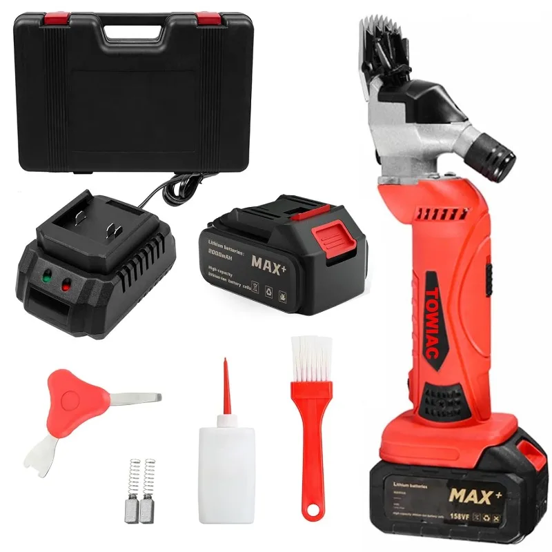 Cordless Electric Shears,Professional Sheep Shearing Clippers with 2 PCS Rechargeable Lithium Battery, 6 Speeds Heavy