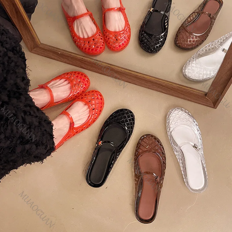 

Женские летние модные сетчатые дышащие сандалии-шлепанцы с вырезами, дизайнерская повседневная пляжная обувь для прогулок, модель Baotou