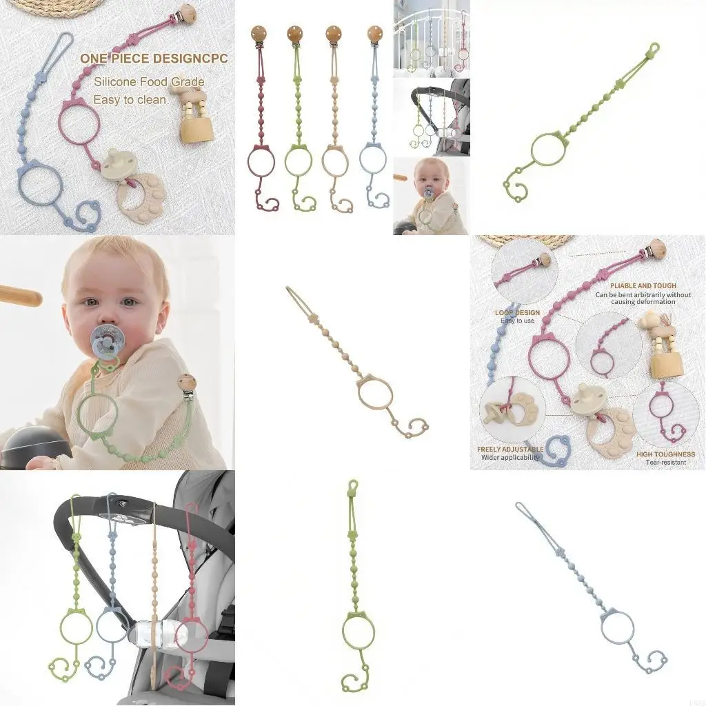 

Silicone Pacifier Lanyard & Teething Accessory Versatile Pacifier Holder for Home Or Travel Supports Healthy Development L8RB