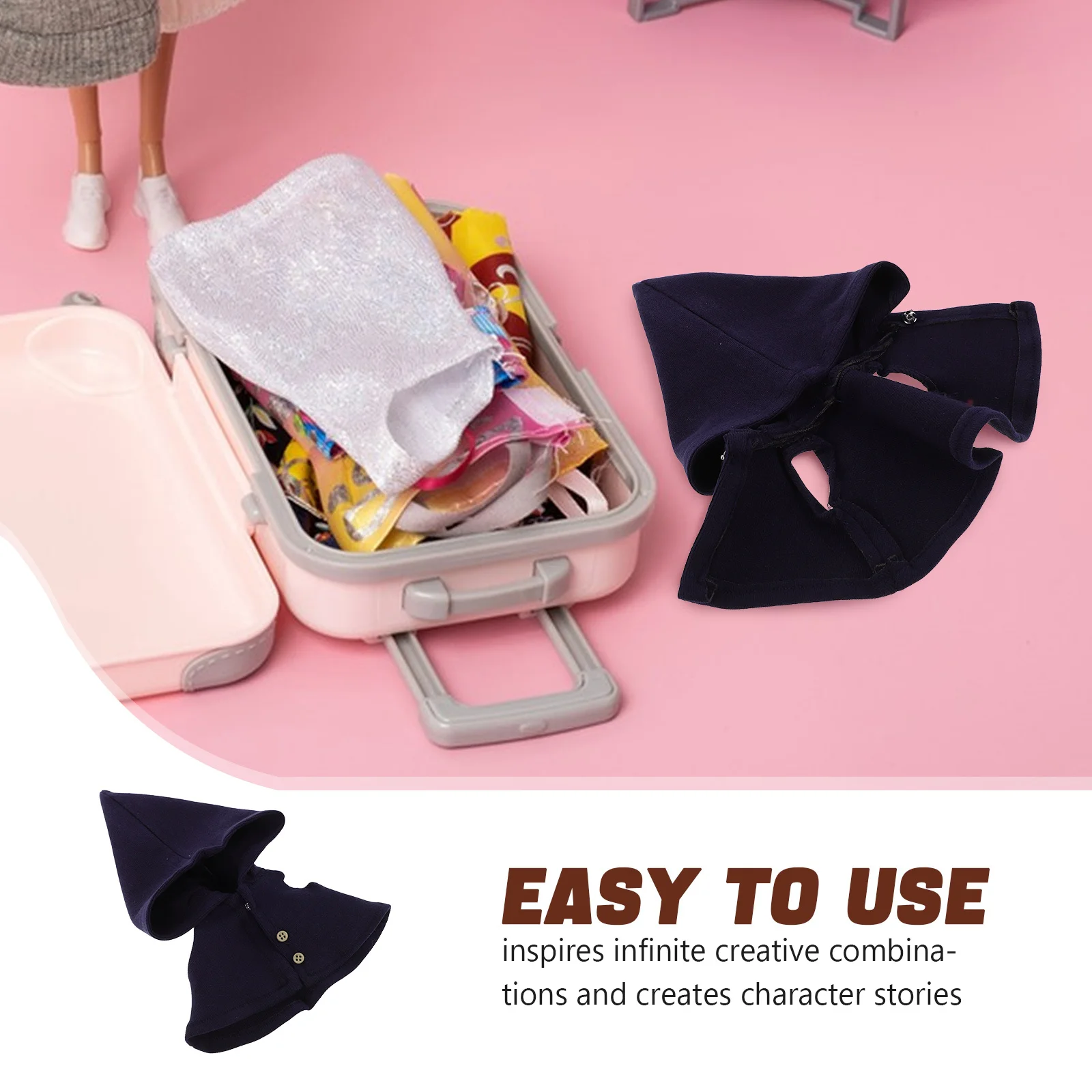 معالج رداء عباءة مقنعين زي صغير لشخصيات 17 سنتيمتر الملابس القابلة لإعادة الاستخدام تأثيري فستان اكسسوارات معالج صغير عباءة زي #5