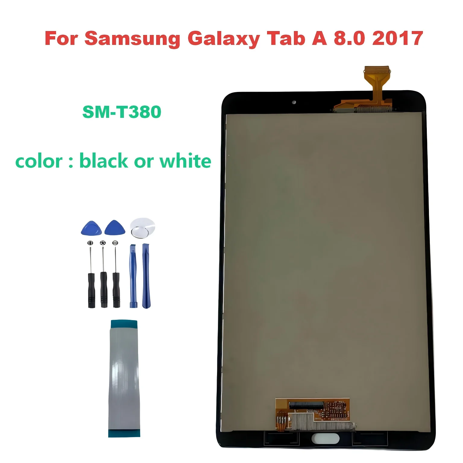 For Samsung Galaxy Tab A 8.0 2017 SM-T380  T380 Touch Digitizer Lcd Display Digitizer Assembly Free Tools