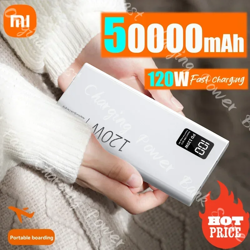 Xiaomi 50000mAh Large Capacity Power Bank Portable  UAB-C 120W Super Fast Charging Mobile External Battery For iPhone 17 Samsung
