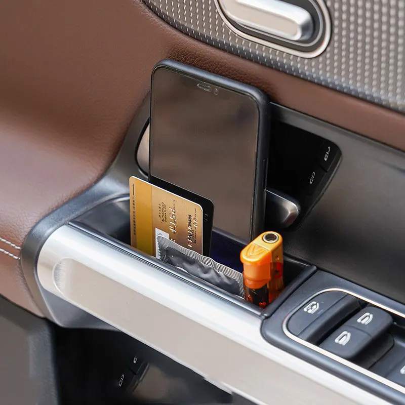 For Mercedes Benz GLB X247 A B Class CLA GLA X156 W169 W245 C117 Car Door Handle Storage Box Organizer Card Phone Holder Tray