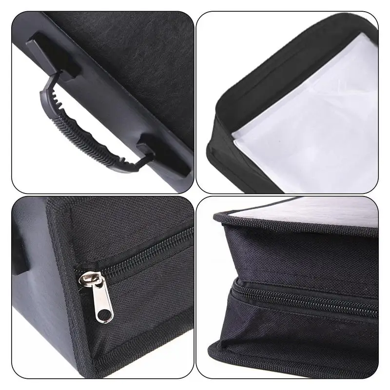 Portable Large-capacityCD Bag Dustproof Zipper Album Storage Case Wallet Black Carrying Bag Organizer Holder For Home Cars