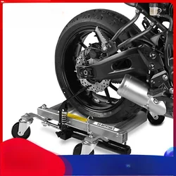 Heavy Motorcycle Rear Wheel Mobile Rack Big Row Motorcycle Display Cart Rotary Mobile Cart Universal Hydraulic Lifter