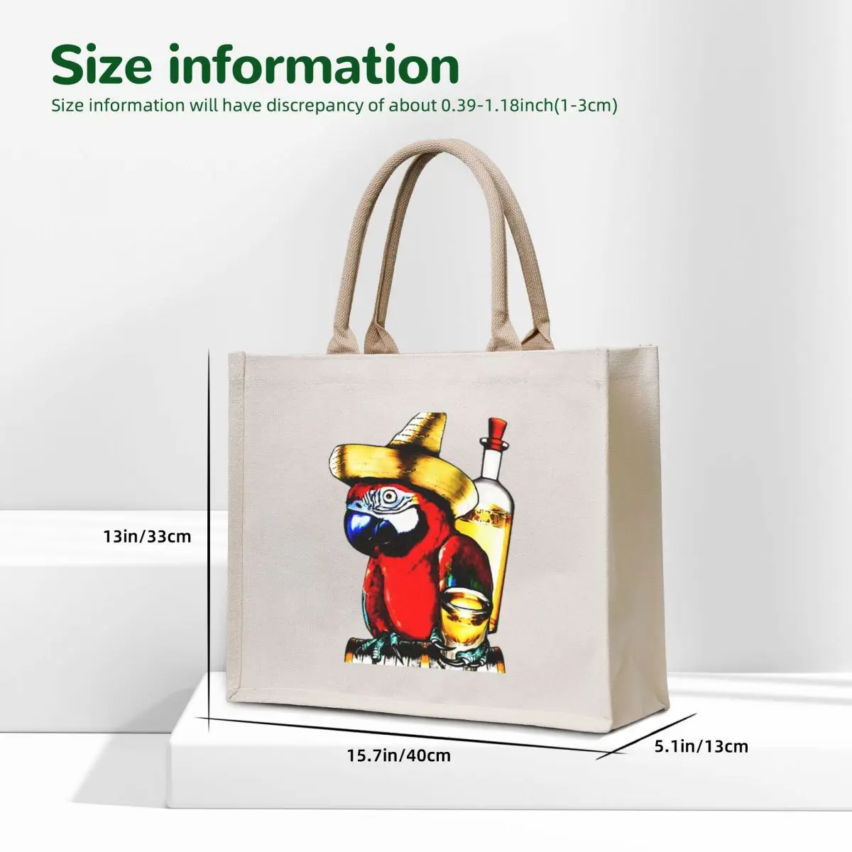 party parrot logo - toast to victory Tote Bag canvas tote bag Portable shopping bag hand