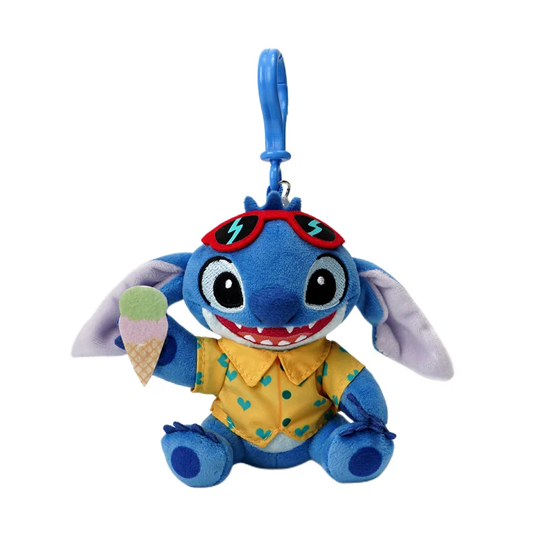 Disney stitch brinquedo de pelúcia bonito dos desenhos animados anime boneca chaveiro mochila pingente saco pingente aniversário das crianças presente natal