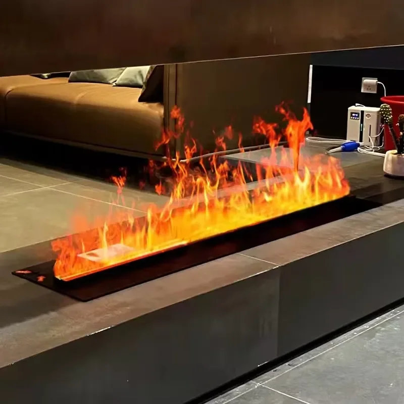 For Luxury 700mm 3D Steam Mist Water LED Light 27 Inch Modern Electric Fireplace Remote Control Freestanding Steel
