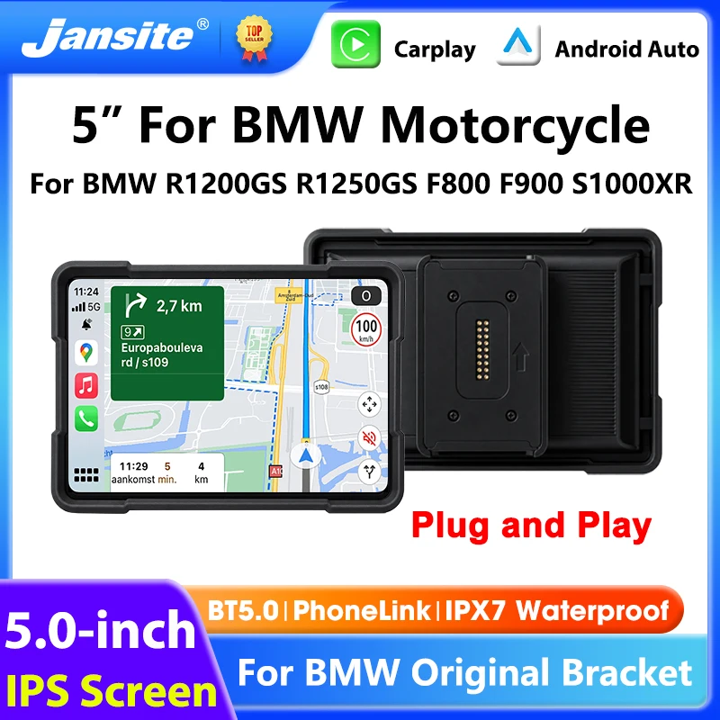 Image of Jansite 5" Motorradmonitor GPS-Navigation Kabelloses CarPlay Android Auto BT Für BMW Motorrad R1200GS R1250GS F800 F900 S1000XR