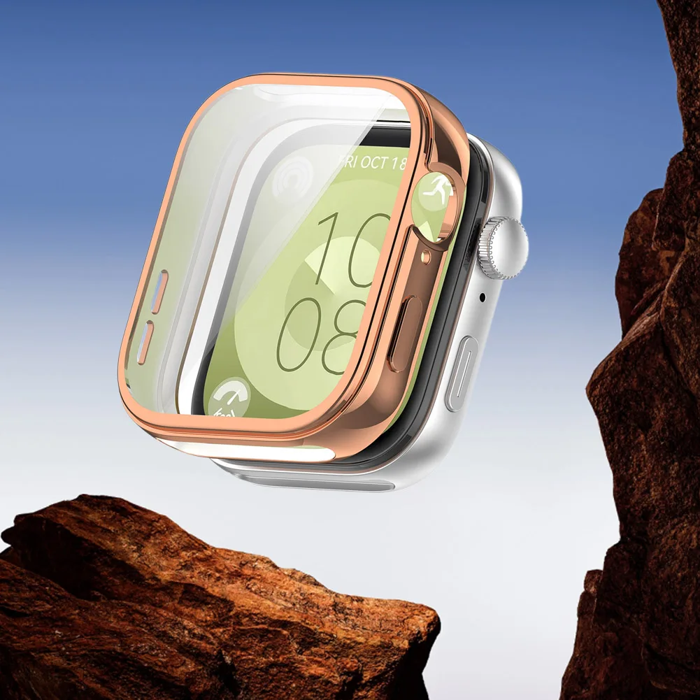 TPU Case Anti-Fall Full Bumper Protective Cover Full Cover Protective Shell Watch Bumper Screen Protector for Huawei Watch Fit 3