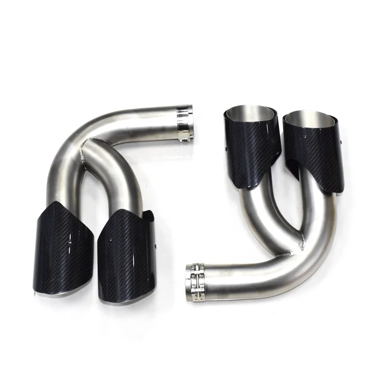 

Hot 1 Pair Carbon Fiber Exhaust Tip For Porsche Cayenne GTS 2018 2019 2020 Muffler Tip Exhaust Pipe 304 Stainless Steel Tailpipe