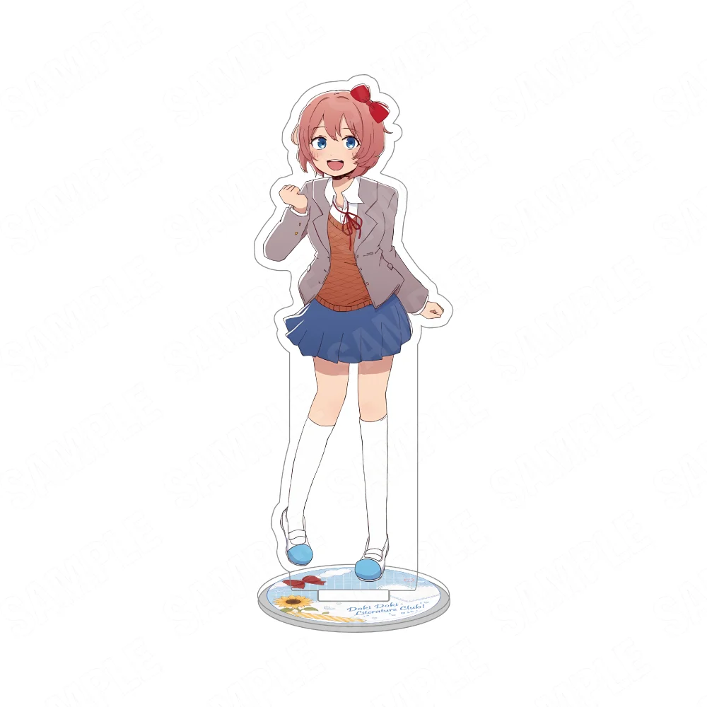 Doki Doki Literature Club! 15CM Acrylic Stand Keychain Monika Sayori Natsuki Yuri School Uniform Anime Character Gift for Fans