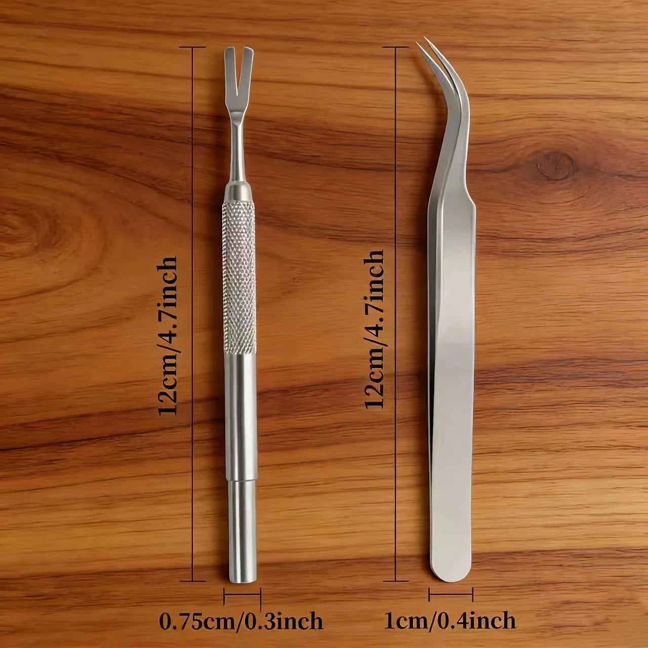 2pcs Set of Tick Forks and Tick Tweezers, Made of 1pc Stainless Steel for High-end Quality. Can Be Sterilized and Reused