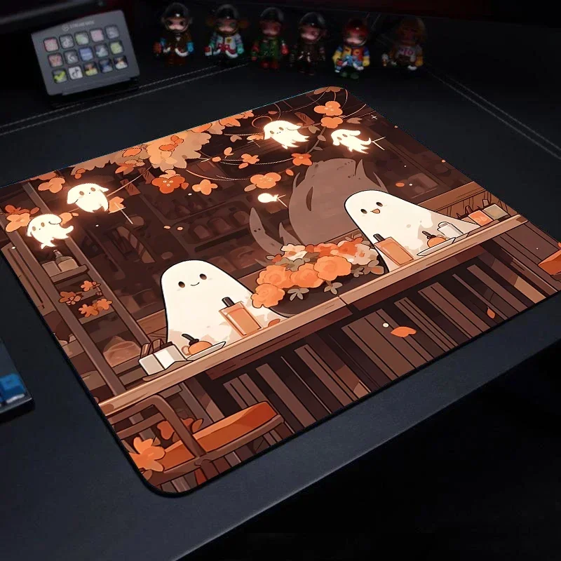 Halloween Little Ghost Mouse Pad WaterProof Mats Desk Pumpkin Gaming Accessories Anime Office Carpet 40x45 40x90 Table Cushion