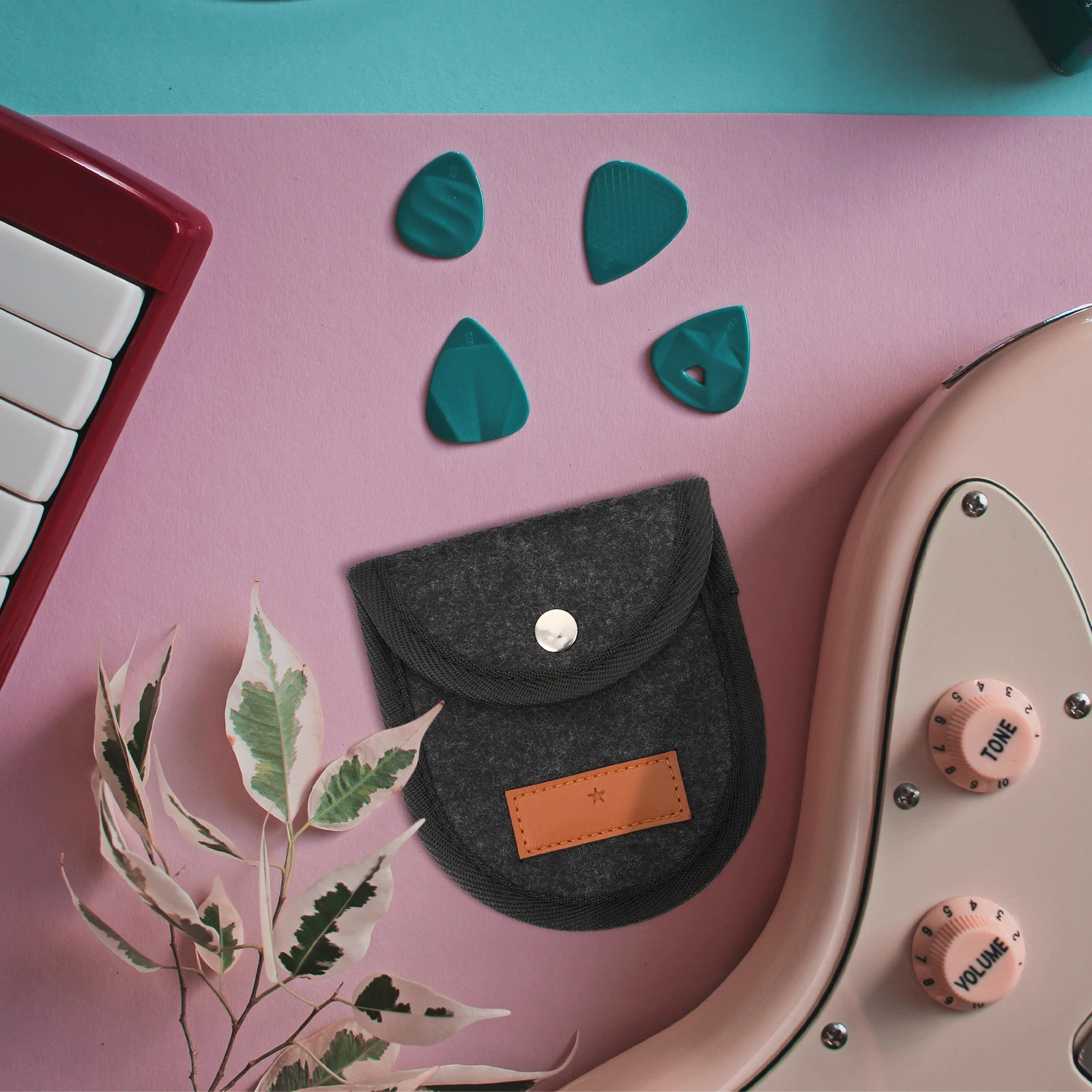 

Pick Storage Bag Guitar Picks Box Multi-functional Repair Case Durable Ukulele Bass Organizer Felt Portable Holder Shake-proof