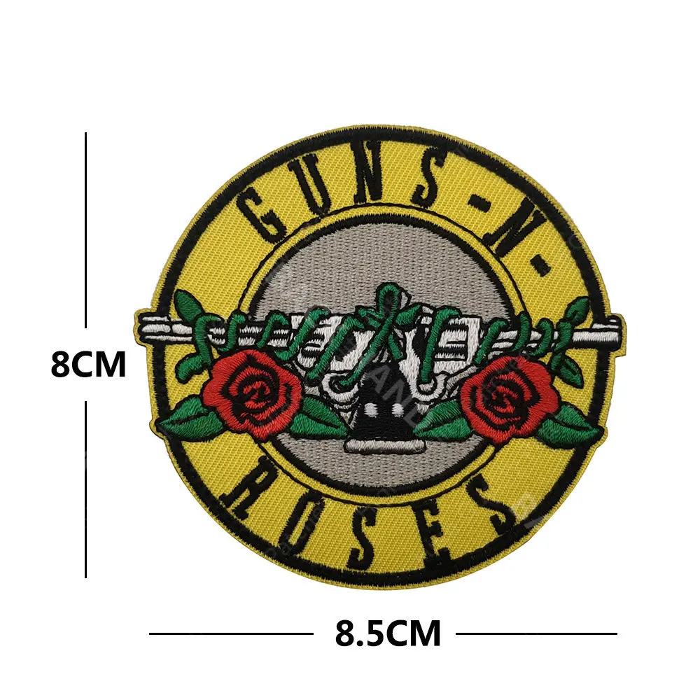 Funny GUNS ROSES ROSE THIS IS FIEN QR CODE EMBROIDERED Badge Hook Loop Patch for Clothes Hook and Loop Magic Patch Embroidery