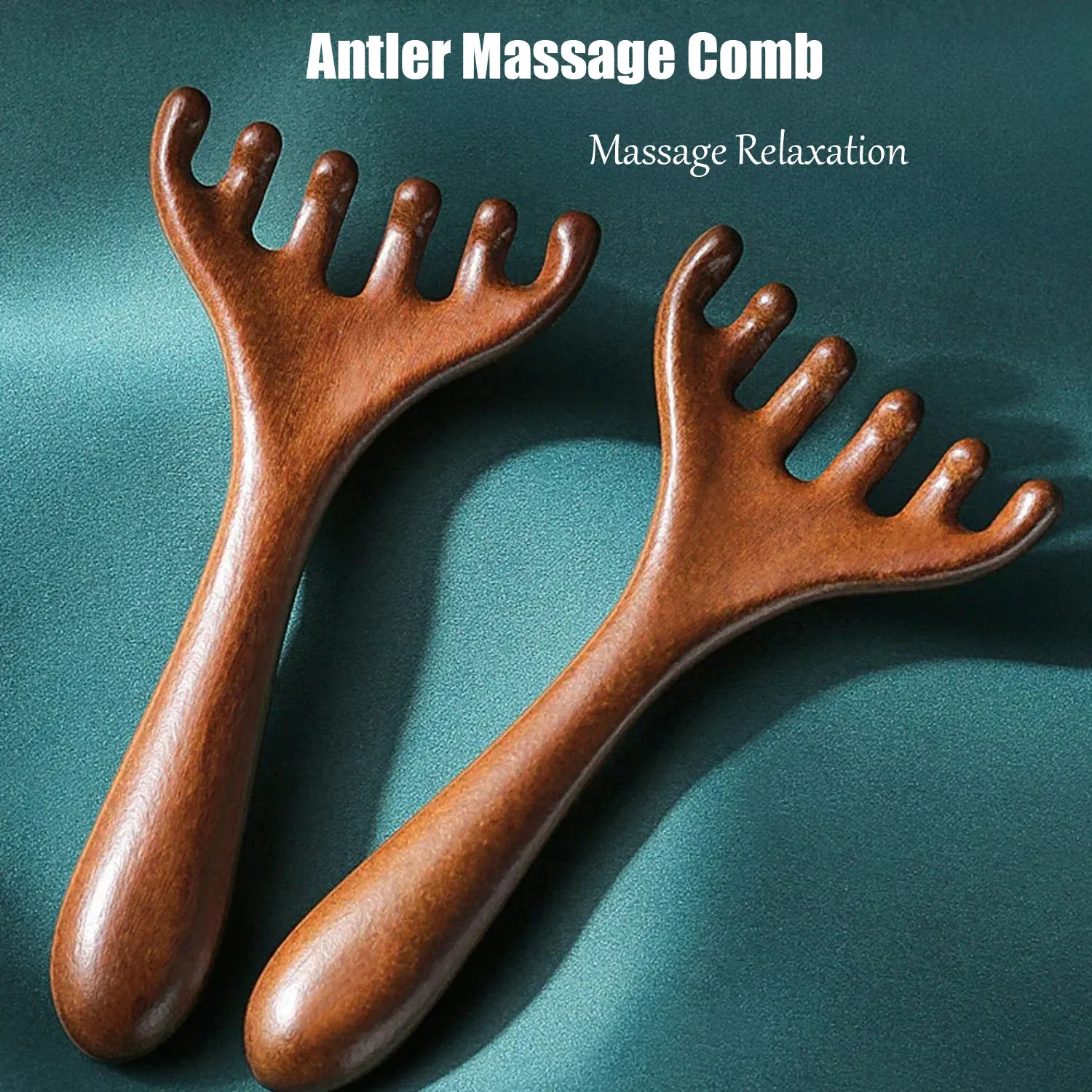 Peigne de massage en bois pour méridiens, antistatique, masseur de tête à 6 griffes, favorise la circulation sanguine, outil de Gua Sha corporel, brosse de massage pour la tête