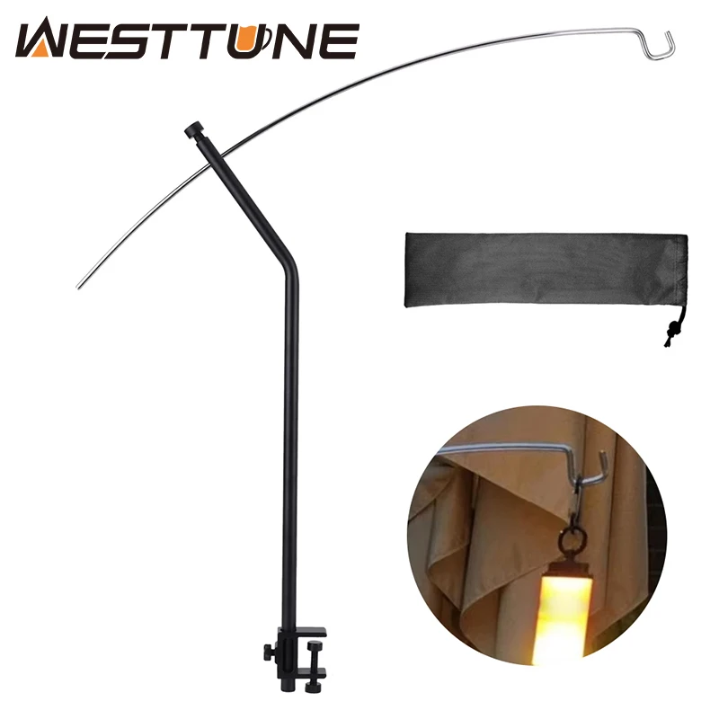 Suporte de Luz para Camping TARKA Destacável, Suporte de Luz Ajustável em Direção e Comprimento, Suporte de Lanterna Leve e Inovador