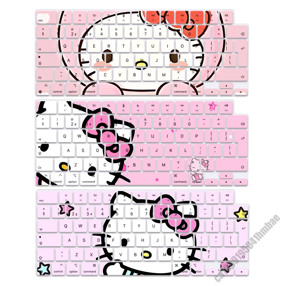 

Hello Kitty EU Layout Soft Silicone Keyboard Cover for Macbook pro 14 M1 M2 M3 A2442 A2485 A2779 A2780 Air M2 M3 A2681 A2941