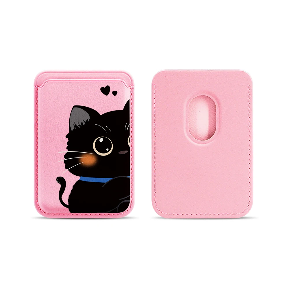 Elegante Katzen-Paar-Leder-Kartenhalter-Handyhülle für Magnetische Hüllen, Geeignet für alle iPhone Magsafe Karten-Handy-Rückseiten-Taschen – Detail 14